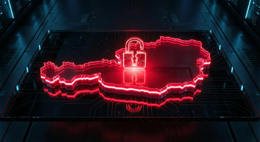 Austria Leaks map with unlocked padlock symbol.